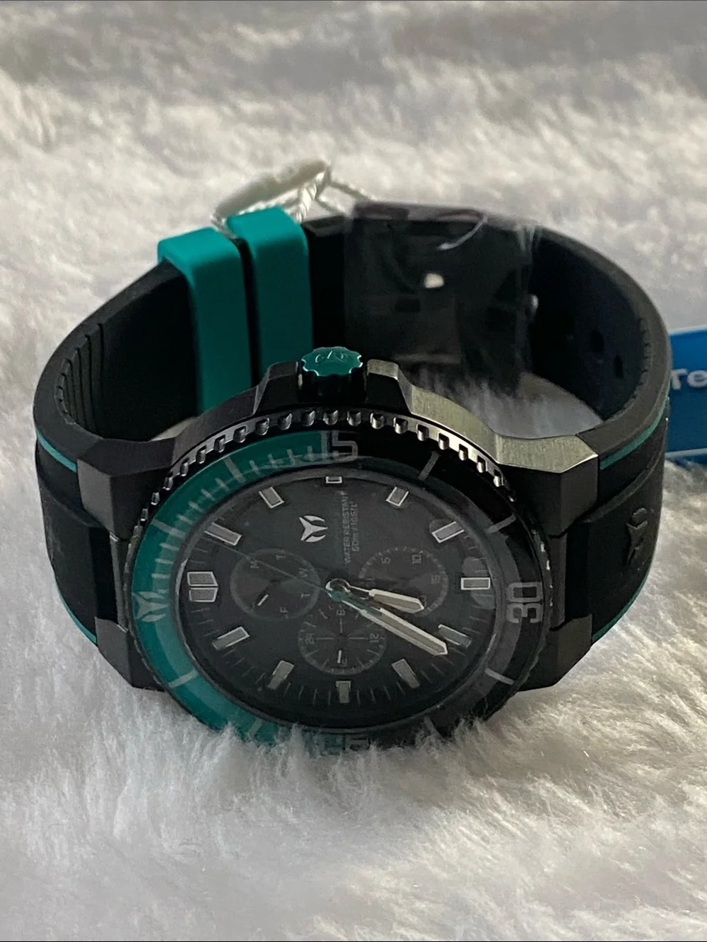 Technomarine Men's Black & Teal Sport Dive Watch